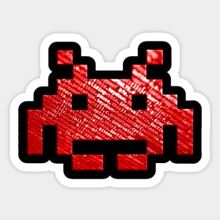 Code-Invader (Red) Sticker